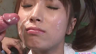 Hinata Tachibana has an orgasm with an asian cum face
